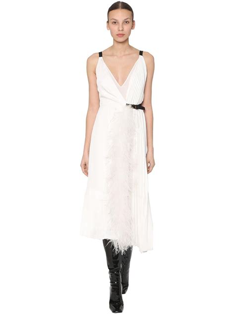 prada white sleeveless wrap dress dress|Prada jacquard dress.